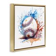thumbnail image 4 of Stupell Industries Baseball Chromatic Splash Sports Painting Gold Floater Framed Canvas Art Print Wall Art, 25 x 25, 4 of 10