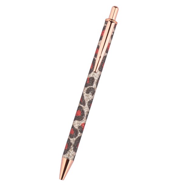 Bolígrafo con estampado de leopardo, bolígrafo de cuero sintético, bolígrafo de metal, bolígrafo de regalo