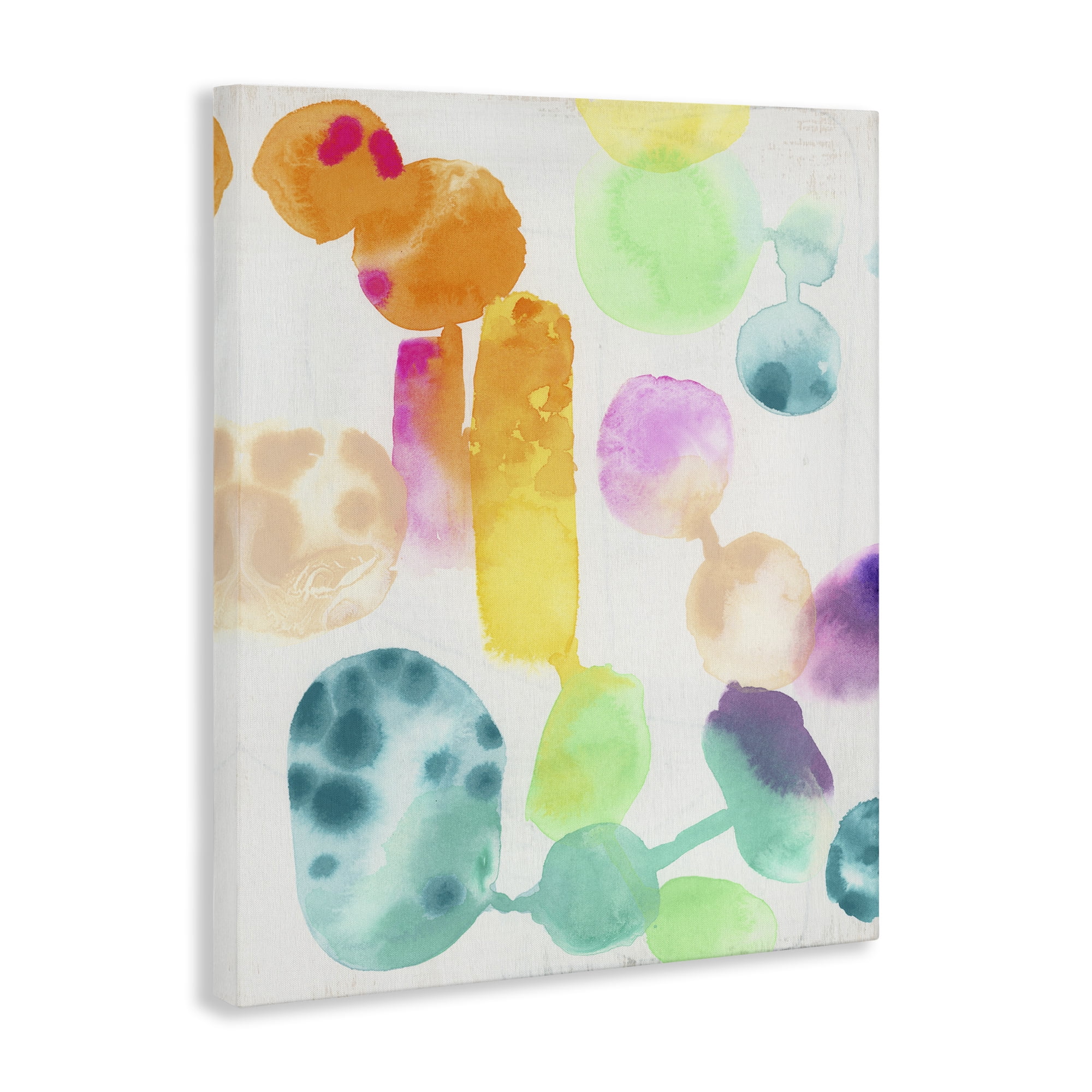 Stupell Industries Rainbow Watercolor Pattern Abstract Painting Gallery Wrapped Canvas Art Print Wall Art, 30 x 40