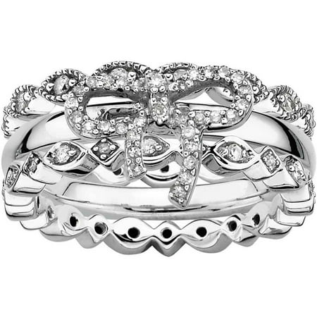 Sterling Silver Girl's Best Friend Diamond Ring (Best Imitation Diamond Rings)