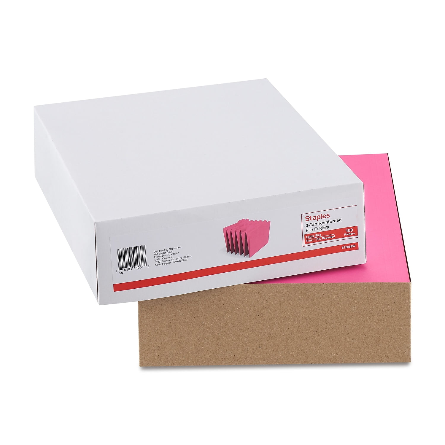 Staples Colored Office Supplies: Bulk Box of Reinforced 3-Tab