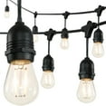 thumbnail image 5 of JONATHAN Y 15-Light Indoor/Outdoor 48 ft. Rustic Industrial LED S14 Edison Bulb String Lights, Black, 5 of 7
