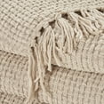 thumbnail image 6 of Mina Victory Lifestyle Woven Chenille Oversized Indoor Throw Blanket 70" x 103" Beige, 6 of 9