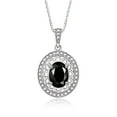 thumbnail image 3 of RYLOS Matching Jewelry Set Sterling Silver Princess Diana Inspired Ring & Pendant Necklace. Gemstone & Diamonds, 8X6MM Onyx October Birthstone; Friendship Size 9, 3 of 7