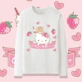 thumbnail image 2 of Camiseta de manga larga con articulación de Hello Kitty para mujer, Top periférico de Catone, ropa de algodón puro para niñas, 2 of 7