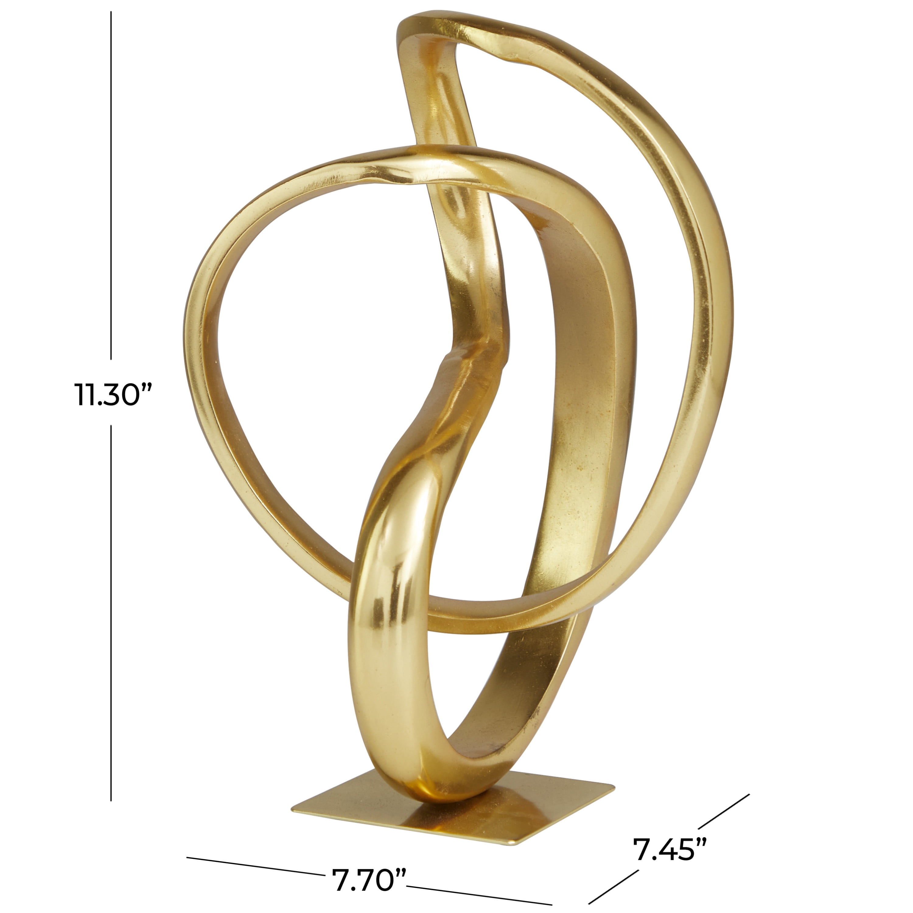 8" x 11" Gold Aluminum Abstract Sculpture, by DecMode