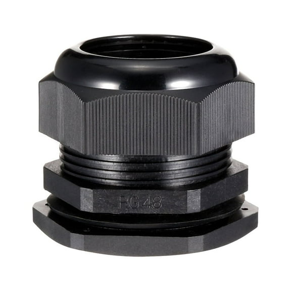 PG48 Cable Gland Waterproof Plastic Wire Glands Joints Black for 37-44mm Dia