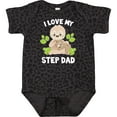 thumbnail image 3 of Inktastic Cute Sloth I Love My Step Dad with Green Leaves Boys or Girls Baby Bodysuit, 3 of 5