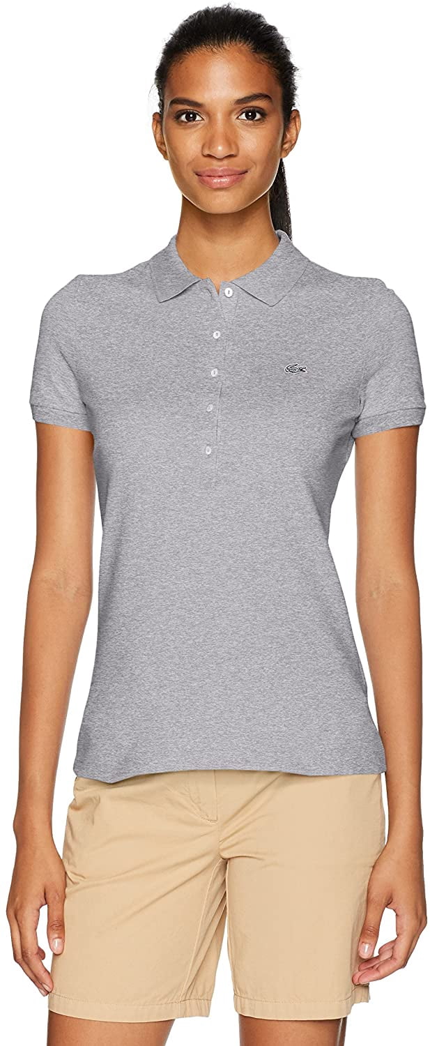 Lacoste Women's Classic Short Sleeve Slim Fit Stretch Pique Polo, PF7845,  Rill Light Blue, 6 | Walmart Canada