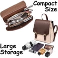 thumbnail image 4 of LHSHID Mini Leather Backpack for Women, Ladies Small Backpack Purse, Sleek Handbag Travel Daypack, Beige, 4 of 8