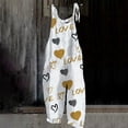 thumbnail image 2 of B91xZ Salopette Décontractée pour Femmes Bretelles Réglables Jambes Larges avec Poches, Jaune S, 2 of 3
