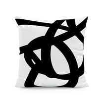 Black and White Throw Pillow Covers Set of 4 18x18 Inches Grey Abstract Modern Geometric Square Cushion Cases for Sofa Bed Couch Elevate Your Space with Sophisticated Decor,Black,17.71x17.71"