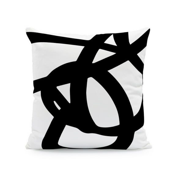 Black and White Throw Pillow Covers Set of 4 18x18 Inches Grey Abstract Modern Geometric Square Cushion Cases for Sofa Bed Couch Elevate Your Space with Sophisticated Decor,Black,17.71x17.71"