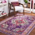 thumbnail image 1 of Safavieh Monaco Collection MNC243P Vintage Bohemian Violet and Fuchsia Distressed Area Rug (3' x 5'), 1 of 8
