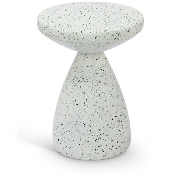 Meridian Furniture Anika White Iron Terrazzo Side Table