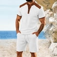 thumbnail image 2 of CONFREE Mens 2 Peice Shorts Sets Casual Men's Summer Outfits Set Patchwork Color Tshirts Shorts Athletic Track Suits for Men, 2 of 5