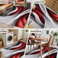 thumbnail image 6 of Abstract Stitching Area&nbsp;Rug 3x5ft Red White Black Water Ripple Non-Slip&nbsp;Washable Square&nbsp;Rugs Soft Felt Indoor Floor Mat for Bedroom Kitchen Living Room Bathroom, 6 of 9