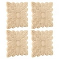 thumbnail image 1 of Apliques de madera de flores, 4 piezas, hermoso patrón de flores, decoración de jardín, muebles, apliques, uso conveniente, 1 of 8
