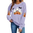 thumbnail image 2 of DIOAZUD Womens Halloween Sweatshirts Funny Ghost Graphic Pullovers Stretch Going Out Round Neck Long Sleeve Sweater Tops Halloween Costumes, 2 of 5