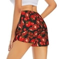 thumbnail image 3 of Goofa Tomato Printed Women 2 in 1 Running Shorts,Quick Dry Athletic Workout Shorts,High Waisted Athletic Shorts with Liner Pockets-XX-Large, 3 of 9
