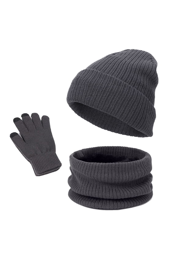 Womens Winter Hat Hats for Men Women&Men Autumn Winter Warm Cute Wool Hat Scarf Gloves Slouchy Three Pieces Winter Snow Knit Cap Screen Mittens Scarves Sets