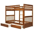 thumbnail image 5 of Twin-Over-Twin Bunk Bed with Ladders and Two Storage Drawers (Walnut), 5 of 13