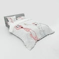 thumbnail image 3 of Ambesonne Cartoon Bedding Set 3 Pcs, Rabbits Wedding, Twin, Pale Pink and Grey, 3 of 3