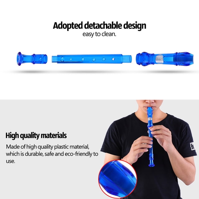 Descant Recorder,Plastic 8-Hole Translucent Descant Kids Descant Recorder Translucent Descant Recorder Industry-Leading Standards