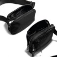 thumbnail image 3 of Riñonera unisex con cremallera y correas ajustables, mini riñonera para exteriores, senderismo, correr, viajes, 20,5*14*5 CM, negro, 3 of 4