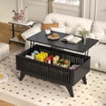 thumbnail image 6 of Furtivusia Lift Top Coffee Tables with Hidden Compartment Farmhouse Coffee Table Wood Center Tables for Living Room (Black), 6 of 10