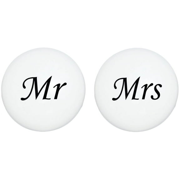 Mr and Mrs Ceramic Drawer Knobs Pulls for Bedroom Dressers, Nightstand, Armoire, Set of Two