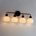thumbnail image 4 of Coraline 4 - Light Black Modern / Transitional Incandescent Glass And Steel Wall Sconce, 4 of 5