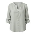 thumbnail image 3 of Hfnxid Women’s Cotton Linen Coat Loose Fit Lightweight Cardigan Shirt Soft Button Front Linen Sweater Classic Holiday Vocation Tops, 3 of 4