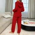 thumbnail image 5 of FAIWAD Women's Fleece Pajamas Sets Loungewear Long Sleeve Pocket Hoodies Top and Soft Pants 2 Piece Sleepwear, 5 of 7
