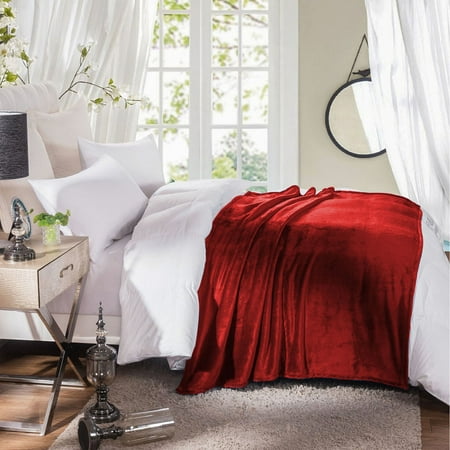Ultra Soft Solid Colored Fleece Bed Blanket, Multiple