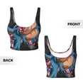 thumbnail image 6 of Goofa Blue Dinosaur Printed Sports Bras for Women, High Impact Running Bra Workout Crop Tank Tops Longline Sports Bra Push up-Medium, 6 of 9