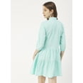 thumbnail image 2 of Moomaya Solid Cotton Button Down Shirt Dress, Quarter Sleeve Short Summer Resort Dress, 2 of 8