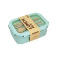 thumbnail image 1 of Antqov Straw Japanese Style Bento Box Popular Student Lunch Box Plastic Microwave Oven Lunch Box Low Lunch Box for Office Workers, Home Accessories, 1 of 9