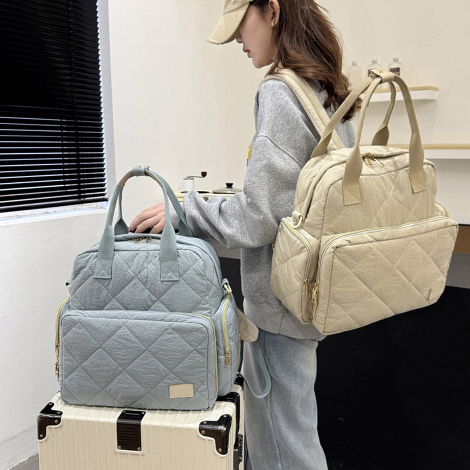 Diaper Bag Backpack Handbag Mom Bag Multi Compartment Travel Bag for Women Splashproof Large Capacity Shoulder Bags