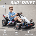 thumbnail image 4 of NEECHIPRO 24V Licensed BMW Electric Go Kart , 400W Powerful Motor Racing with Drift Race Pedal,8mph,White, 4 of 8