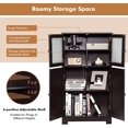 thumbnail image 6 of LOKO Tall Bathroom Cabinet, Modern Storage Organizer with Doors & Open Shelves, Wooden Floor Cabinet with Adjustable Shelves for Bathroom, Living Room or Kitchen (Grey), 6 of 18