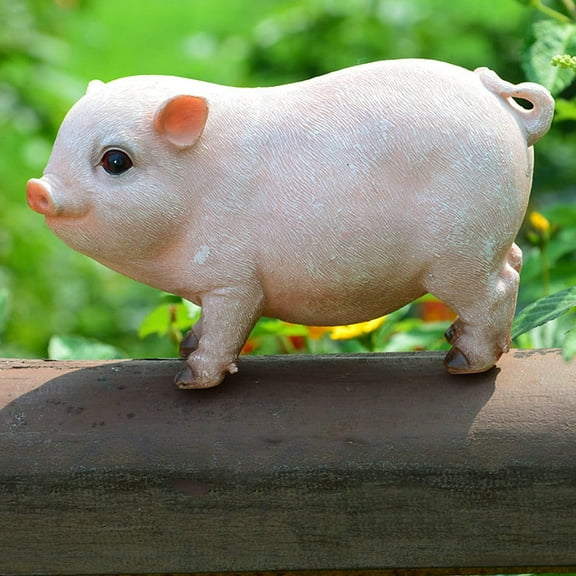 Garden Ornaments, Garden Statue Baby Pig Decorative, Cute Pig Garden Statue Resin Lawn Ornaments, Durable Farmhouse Animal Sculpture Art Decoration for Home Outdoor Decor