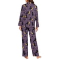 thumbnail image 4 of Garronmavis Halloween Purple Witch Womens Pajama Set 2 Piece Pjs Long-Sleeved Button Down Sleepwear V-Neck Soft Comfy Loungewear Nightwear with Pockets, 4 of 7