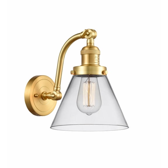 515-1W-SG-G42-LED-Innovations Lighting-Cone - 3.5W 1 LED Wall Sconce In Industrial Style-11.5 Inches Tall and 8 Inches Wide Satin Gold Clear