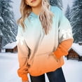 thumbnail image 4 of fnnxnal Soft Stretchy Orange Gradient Girls Hoodie - Bowknot Trim, Kangaroo Pocket, Oversized Loose Fit Hooded Top for Kids & Teens (Sizes 110-160),Size 9-10T, 4 of 5