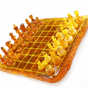KIZIMA Handmade Baltic Amber Chess Set, Konigsberg Imperial Edition, Luxury Gift USA