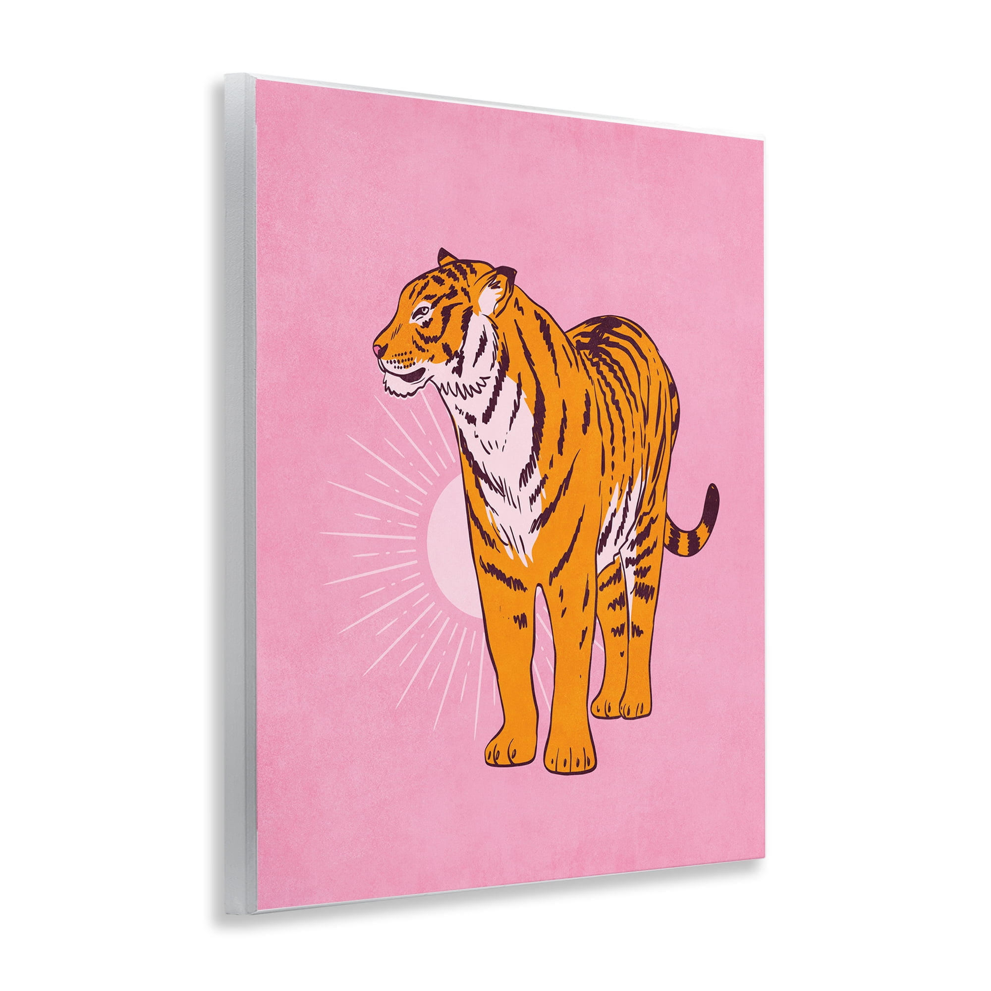 Stupell Industries Preppy Tiger Standing Animals Painting Unframed Art Print Wall Art, 11 x 14