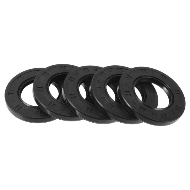 Sello de aceite universal Unique Bargains TC de doble labio con resorte de acero, sello de eje rotativo 35x62x7mm, alta presión, caucho NBR negro, 5 Pcs