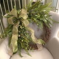 thumbnail image 6 of Household Imitation, Daily Wreath for the Front Door Green Pod Greenery Wreath Fall Wreath for Year Round Decoration Outside the Front Door Artificial Greenery Wreath for Home Wall and Window, 6 of 9