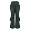 thumbnail image 7 of LEBONYARD Wide Leg High Waist for Women,Women's Fashion Retro Heavy Industry Washed Denim Jeans Deconstruction and Splicing Design Straight Leg Wide Leg Jeans Blue M, 7 of 7